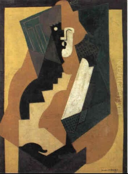 Portrait De Femme Ou Buste De Femme Cubiste Oil Painting by Albert Gleizes