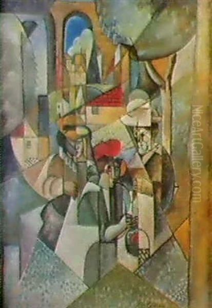 Femmes Cousant, 1913 Oil Painting by Albert Gleizes