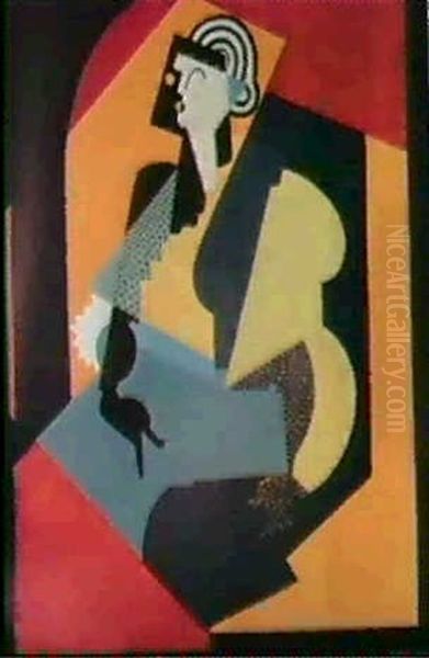 Frau Mit Schwarzem Handschuh (femme Au Gant Noir) Oil Painting by Albert Gleizes