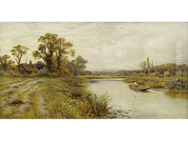 English Landscapes (pair) Oil Painting by Alfred Glendening Jr.