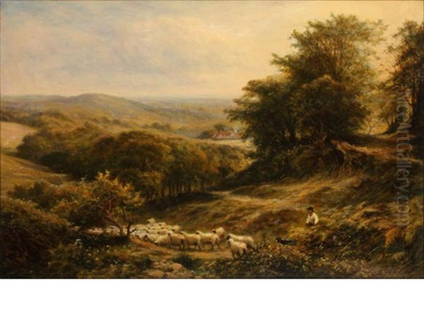 Looking Accross Hindhead, Surrey Oil Painting by Alfred Glendening Jr.