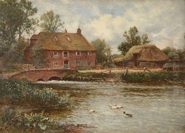 The Duck Pond Oil Painting by Alfred Glendening Jr.