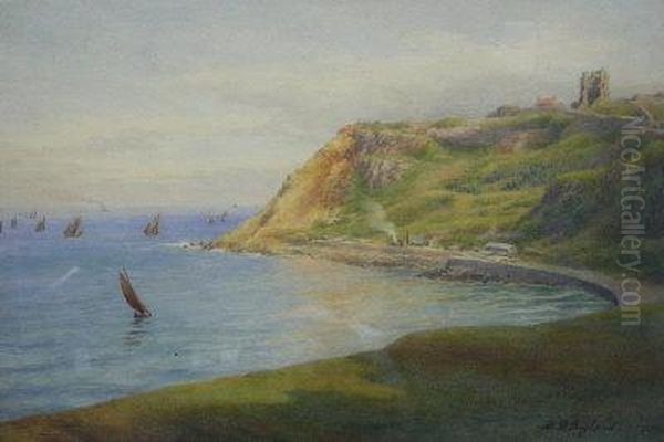 Building The Marine Drive Scarborough Oil Painting by Mary Backhouse Bigland