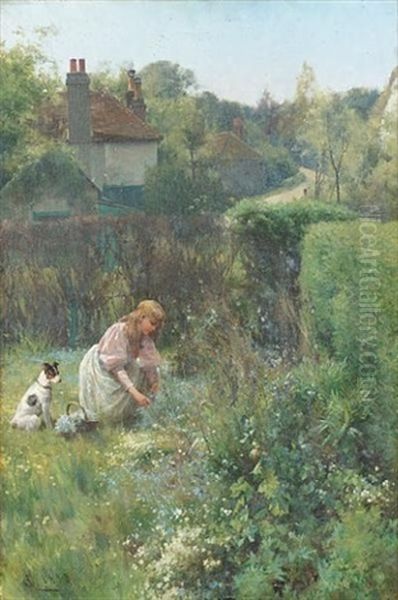 Picking Wild Flowers Oil Painting by Alfred Glendening Jr.