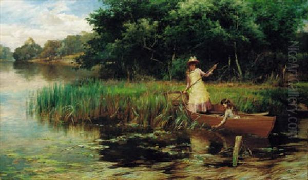 A Summer's Day Oil Painting by Alfred Glendening Jr.