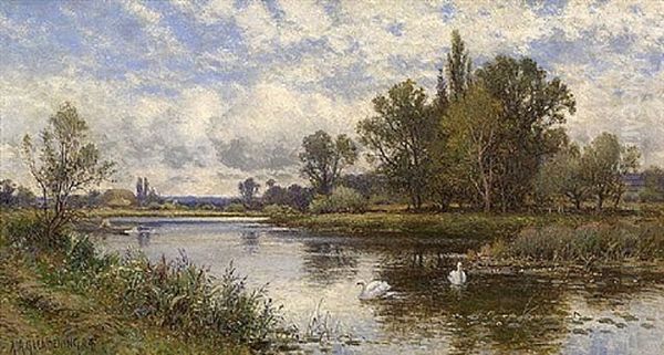 The Cottage Garden Oil Painting by Alfred Augustus Glendening Sr.