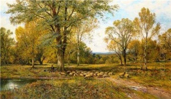 The Cottage Garden Oil Painting by Alfred Augustus Glendening Sr.