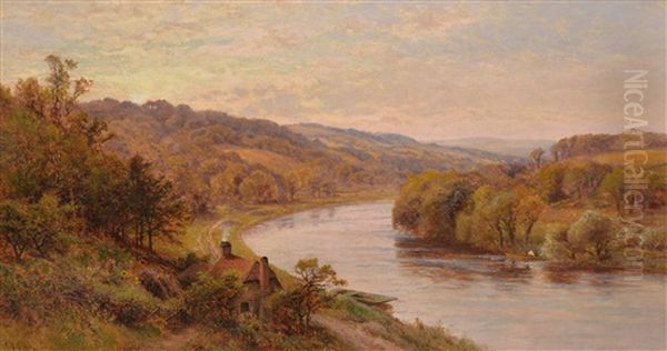 Pangbourne On Thames Oil Painting by Alfred Augustus Glendening Sr.