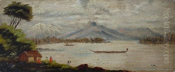 Lake Taupo Oil Painting by John Philamon Backhouse