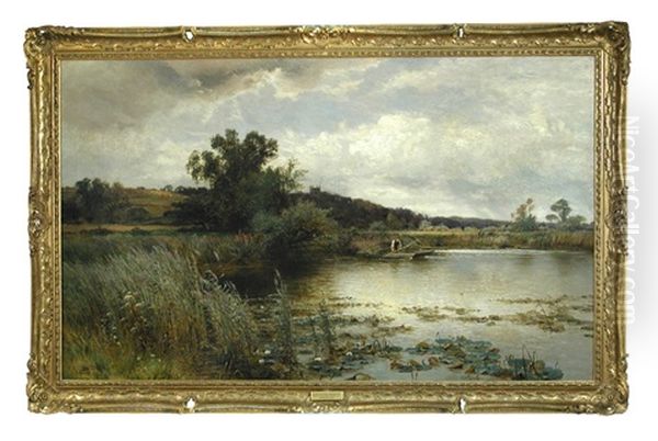 Showery Weather On A Norfolk River, 1884 by Alfred Augustus Glendening Sr.