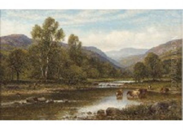 Moment At The Waterside Oil Painting by Alfred Augustus Glendening Sr.