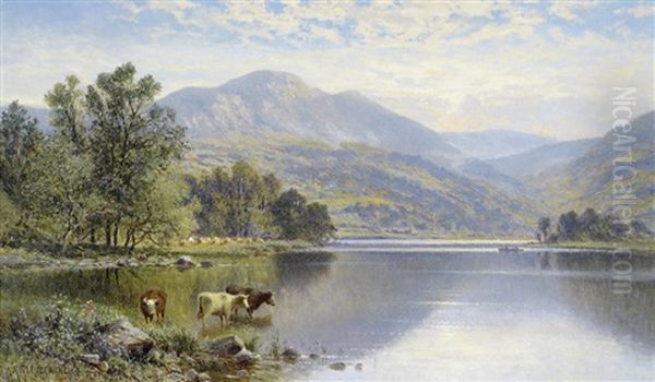 Rydall Water, Cumbria Oil Painting by Alfred Augustus Glendening Sr.