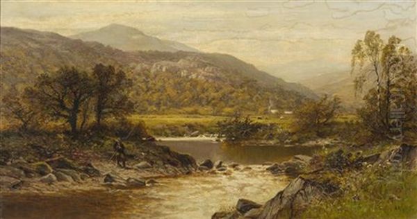 Fishing Oil Painting by Alfred Augustus Glendening Sr.