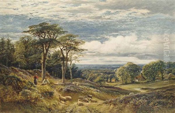 The Shepherd's Distraction Oil Painting by Alfred Augustus Glendening Sr.