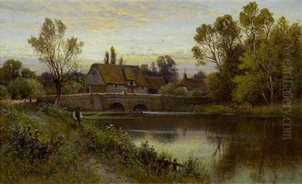 A View Of Corfell, Near Cambridge (+ A View Of Barrington Near Cambridge; Pair) by Alfred Augustus Glendening Sr.