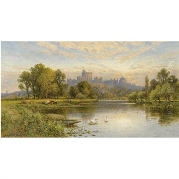 The Thames At Windsor Oil Painting by Alfred Augustus Glendening Sr.