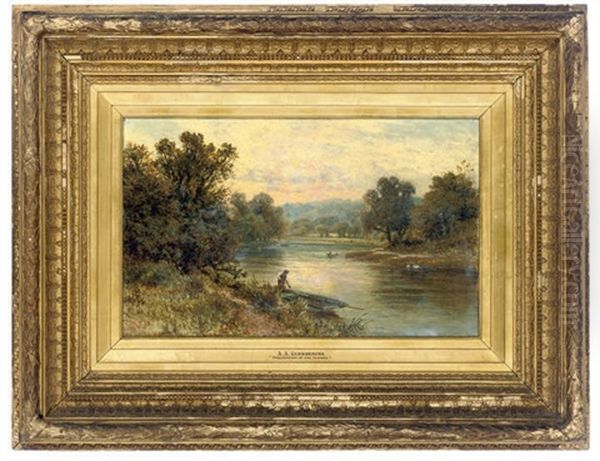 The River Thames At Twickenham Oil Painting by Alfred Augustus Glendening Sr.