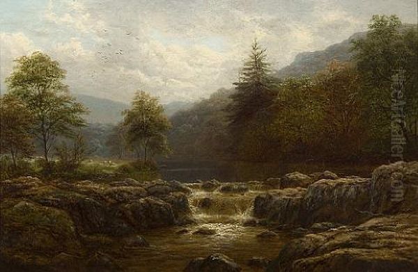 On The Llugwy, Betws-y-coed, North Wales Oil Painting by Alfred Augustus Glendening Sr.