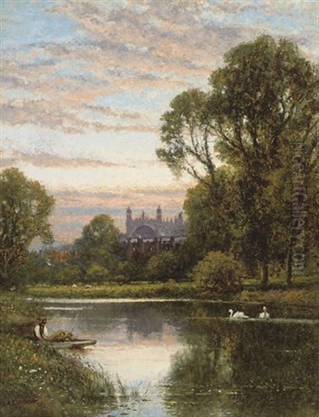 Eton College Oil Painting by Alfred Augustus Glendening Sr.