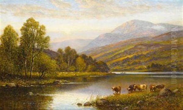 Rydal Lake, Cumberland Oil Painting by Alfred Augustus Glendening Sr.