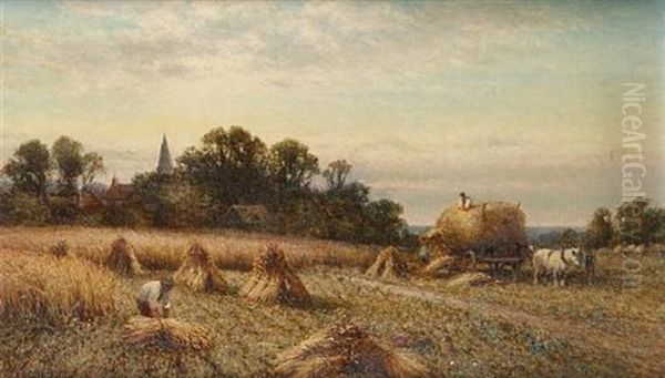 Harvest Time Oil Painting by Alfred Augustus Glendening Sr.