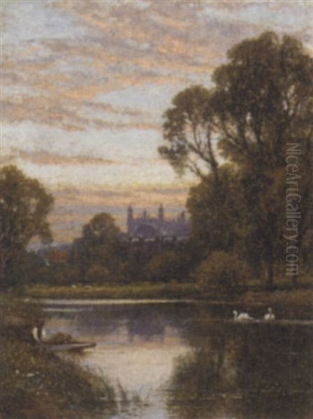 Eton College Oil Painting by Alfred Augustus Glendening Sr.