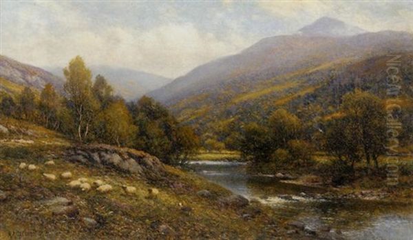 Moel Siabod, Near Capel Curig, North Wales Oil Painting by Alfred Augustus Glendening Sr.