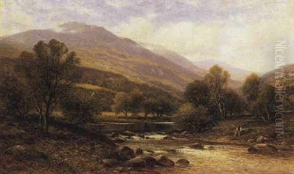 Capel-curig, North Wales Oil Painting by Alfred Augustus Glendening Sr.