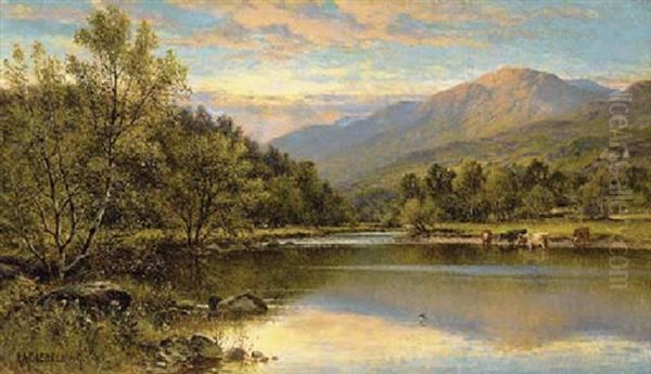 Capel Curig, North Wales Oil Painting by Alfred Augustus Glendening Sr.