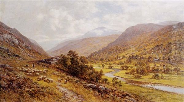 In The Highlands Oil Painting by Alfred Augustus Glendening Sr.