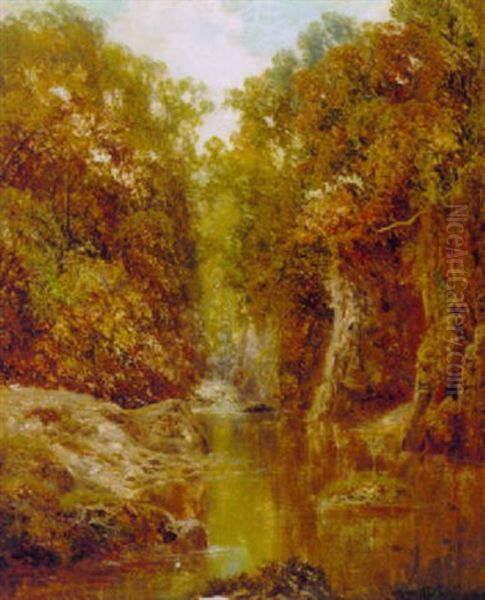 Fairy Glen, Bettwys-y-coed, Wales Oil Painting by Alfred Augustus Glendening Sr.