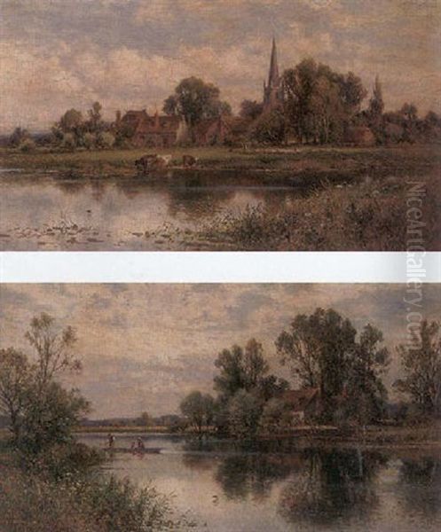 Hemmingford On The Ouse Oil Painting by Alfred Augustus Glendening Sr.