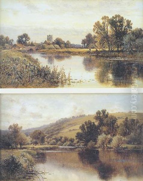 On The Thames Oil Painting by Alfred Augustus Glendening Sr.