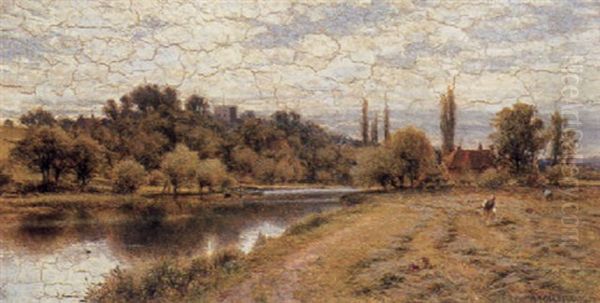 On The Thames Oil Painting by Alfred Augustus Glendening Sr.