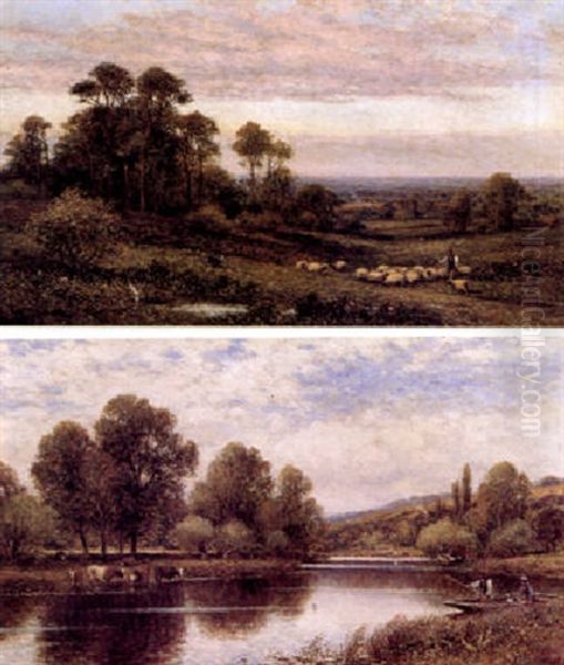 The Thames At Maple Durham Oil Painting by Alfred Augustus Glendening Sr.