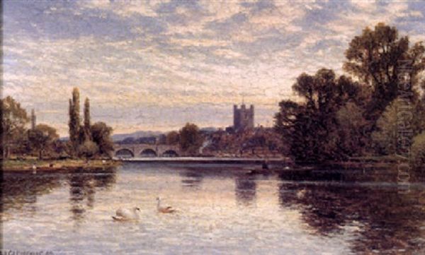 Henley On Thames Oil Painting by Alfred Augustus Glendening Sr.