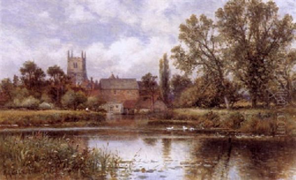 The Millpond Oil Painting by Alfred Augustus Glendening Sr.