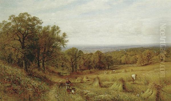 Harvest Time Oil Painting by Alfred Augustus Glendening Sr.