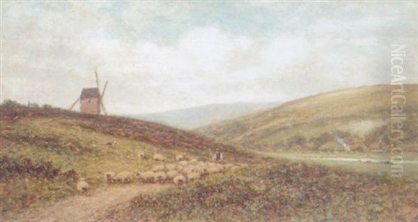 The Sussex Downs Oil Painting by Alfred Augustus Glendening Sr.