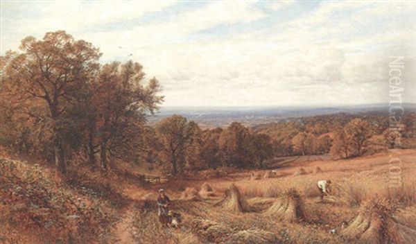 Harvest Time Oil Painting by Alfred Augustus Glendening Sr.