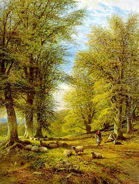 Resting With The Flock Oil Painting by Alfred Augustus Glendening Sr.