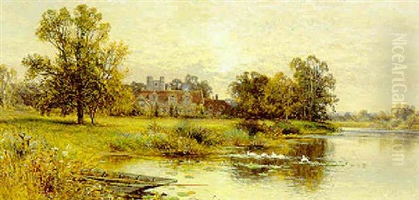 Wargrave Oil Painting by Alfred Augustus Glendening Sr.