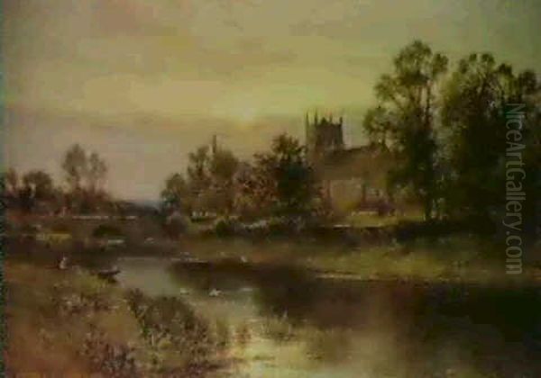 Summerford, Wilts Oil Painting by Alfred Augustus Glendening Sr.