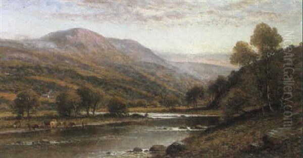 The Esk, Langholm, Dumfries Oil Painting by Alfred Augustus Glendening Sr.