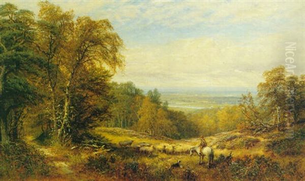 A Glimpse Of The Medway Oil Painting by Alfred Augustus Glendening Sr.