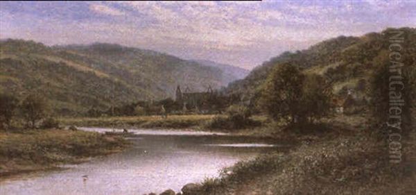 Tintern Abbey Oil Painting by Alfred Augustus Glendening Sr.