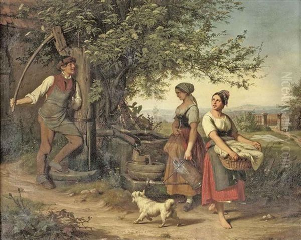 A Pleasant Encounter Oil Painting by Albert Philipp Gliemann