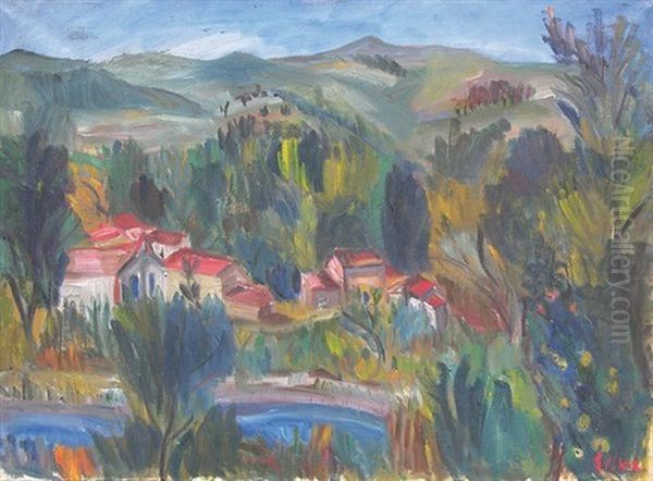 Paysage De Ceret Oil Painting by  Glika