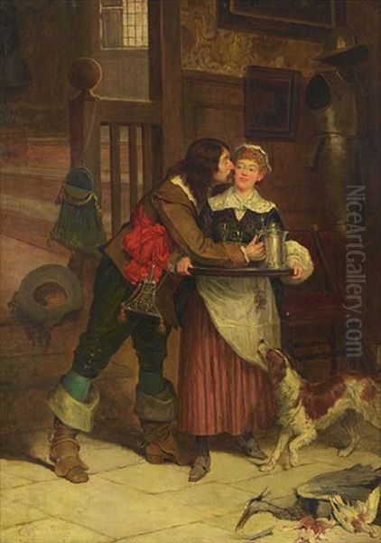 Attack (+ Defeated; Pair) Oil Painting by Henry Gillard Glindoni