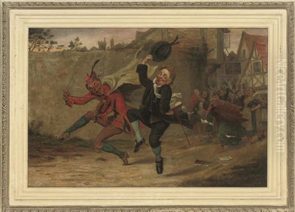 A Merry Jig Oil Painting by Henry Gillard Glindoni